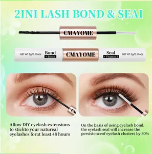 Dual-ended lash bond and seal with biotin and vitamin E for 48h hold and natural finish