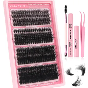 Komplettes DIY Wimpern-Set mit Extensions, Kleber, Versiegelung, Entferner und Pinzette