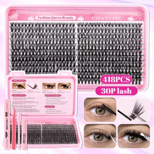 Wimpernverlängerungs-Set mit 418 Einzelwimpern von 8–15 mm und Anwendungszubehör