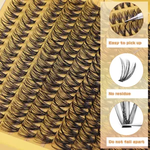 Professional DIY cluster lash extensions in 10D 20D 30D D-curl black synthetic fiber