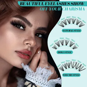 DIY Individual Cluster False Eyelashes Extension Collection Synthetic Fiber Segmented Eyelash Extension Lash Bond Seal Remover Kit