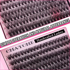 Detailansicht der Cluster-Wimpernverlängerung mit 9mm bis 15mm Längen in Rosa Tray