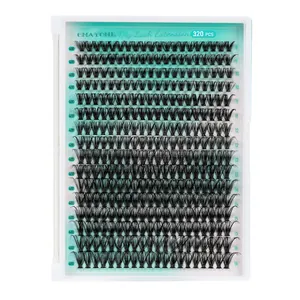 DIY cluster eyelash extension set with 320 pieces 9-16mm mix length for natural volume