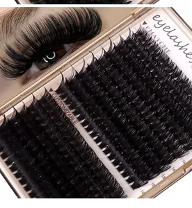 Détails de faux cils DIY 16-18mm avec effet de volume dense et personnalisable