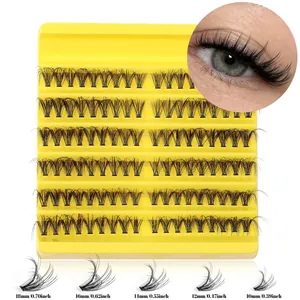 DIY cluster eyelash extension kit with D curl natural thick lashes in 10-18mm lengths