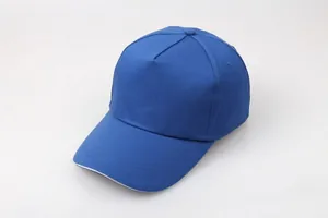 Solid navy blue cotton baseball cap with curved brim and reinforced multi-row stitching