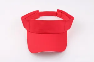 Verstellbare rote Baumwoll Sonnenblende mit weißem Sandwich-Schirm für Outdoor-Sport