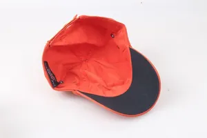 Detailed interior of the safety helmet showing contrast colors and internal stitching