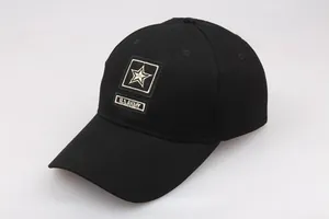 Casquette tactique noire U.S. Army avec logo étoile brodé et visière courbée
