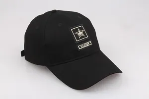 Casquette de baseball tactique U.S. ARMY noire classique avec écusson brodé