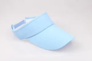 Detailansicht der hellblauen Sonnenblende mit Textilstruktur und verstellbarem Band