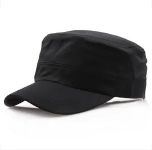 Klassische Unisex Cadet Cap Flat Top Militärhut Baumwolle Polyester Verstellbarer Sonnenschutz Outdoor Lässig Vintage Fashion Baseballkappe