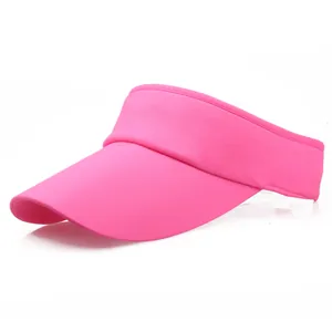 Outdoor Sonnenvisier in leuchtendem Rosé mit langem gebogenem Schirm und Elastikband