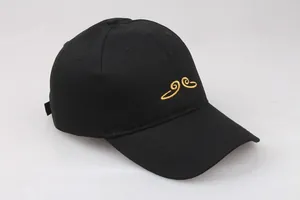 Casquette de baseball en coton noir avec broderie dorée inspirée de Sun Wukong