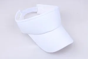 Detail einer weißen Sonnenblende mit Klettverschluss für Outdoor-Sportaktivitäten