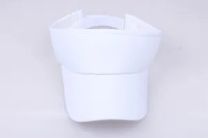 Makro-Detail des weißen Sonnenvisiers mit Klettverschluss und Netzfutter