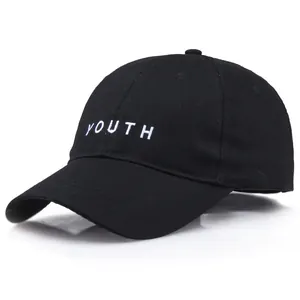 Casquette de Baseball Décontractée Unisexe Broderie Lettres Youth Coton Bord Incurvé Chapeau de Soleil Réglable Sport