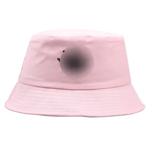 Chapeau Bob Broderie de Feuilles Style Coréen pour Femmes Hommes Été Décontracté Extérieur Protection Solaire Chapeau en Toile de Coton