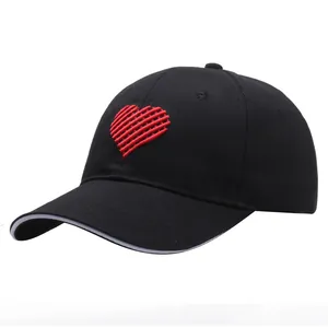 Einfache Süße Stickerei Herz Baseballkappe Für Damen Herren Casual Verstellbare Baumwolle Sonnenhut Outdoor Sport Schirmmütze