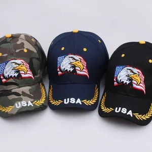 USA Flagge Adler Baseball Caps in Camo, Marineblau und Schwarz mit Stickerei und Lorbeerkranz