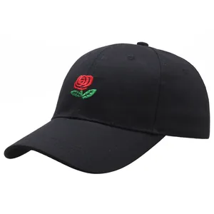 Women Men Casual Cotton Baseball Cap With Rose Embroidery Outdoor Sun Protection Adjustable Fashion Baseball Sun Hat
