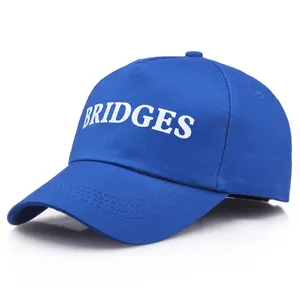 Blaue Bridges bestickte Baumwoll-Baseballkappe mit strukturiertem 5-Panel-Design
