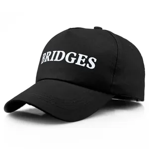 Schwarze Death Stranding Bridges Baumwolle Baseballkappe mit weißem Stickerei Logo