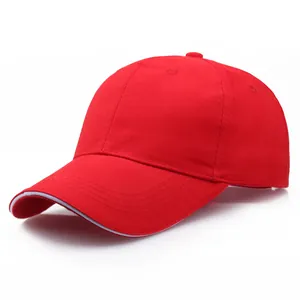 Klassische Baumwolle Verstellbare Baseballkappe Mit Kontrast Sandwichkrempe Einfarbig Outdoor Sonne Hut Für Damen Herren