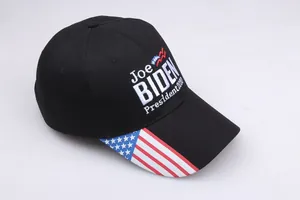 Casquette noire Joe Biden 2020 avec motif drapeau américain sur la visière brodée