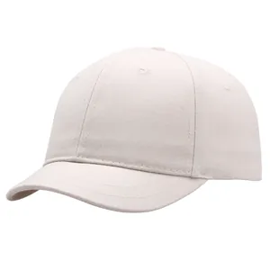Minimalistische Schirmmütze aus Baumwolle in Beige mit klassischer 6-Panel-Struktur