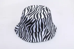 Cappello da pescatore zebrato da donna, protezione solare con tesa larga ed elegante