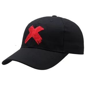 Unisex Punk Hip Hop Baseball Cap With Red X Embroidery Cotton Adjustable Snapback Hat For Men Women Streetwear Daily Hat