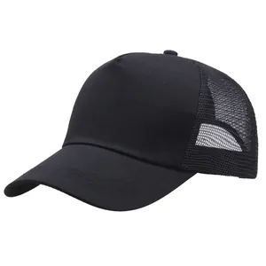 Cotton Mesh Trucker Hat Breathable Adjustable Snapback Baseball Cap For Men Women Outdoor Sports Sun Shade Plain Hat