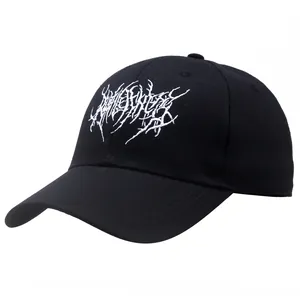 Gothic Street Punk Embroidery Baseball Cap Cotton Adjustable Metal Buckle Hip Hop Dad Hat For Men Women Casual Outdoor Sun Hat