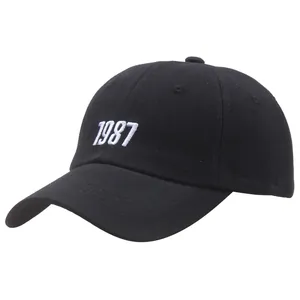 1987 Buchstaben Stickerei Baseballkappe Retro Baumwolle Twill Sonnenhut Für Herren Damen Casual Outdoor Mode Verstellbar