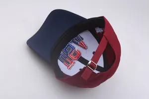 Detailed view of the adjustable metal buckle and USA embroidery on the cap's brim