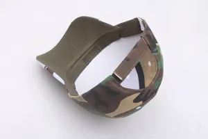 Detail view of the back of camo baseball cap showing adjustable strap and inner lining