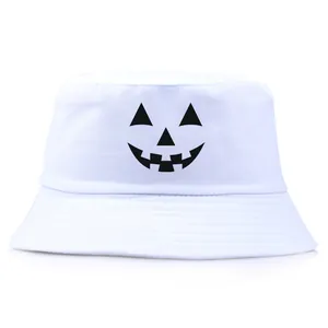 Bob blanc avec imprimé citrouille d'Halloween noir pour hommes et femmes en été
