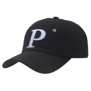 Casquette de Baseball en Coton Broderie Lettre P Réglable Chapeau de Soleil de Sport Rétro Pour Hommes Femmes Mode
