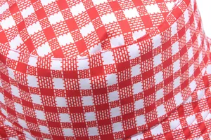 Red and white checkered outdoor sun bucket hat with high quality twill fabric texture