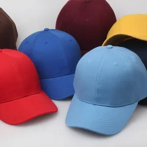 Classic cotton baseball caps in multiple solid colors with six-panel design and curved brim