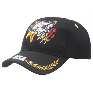 American Flag Eagle Embroidered Baseball Cap Cotton Adjustable Sun Hat For Men Women Outdoor Sports Casual Trucker Hat