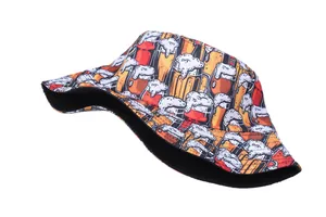 Chapeau bob unisexe avec imprimé bière pour les vacances à la plage et les loisirs d'été