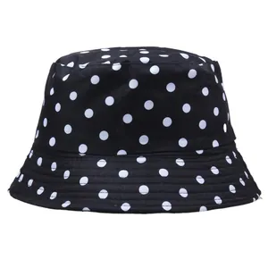 Polka Dot Bucket Hat Polyester Sun Protection Fisherman Hat For Women Men Summer Travel Outdoor Casual Sunshade Basin Hat