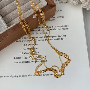 S925 Sterling Silver Vintage Sparkle Waterfall Necklace For Women Elegant Gold Plated Geometric Chain Minimalist Niche Jewelry