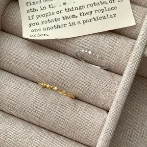 Minimalist S925 sterling silver thin rings with sparkling zircon inlay in gold and silver
