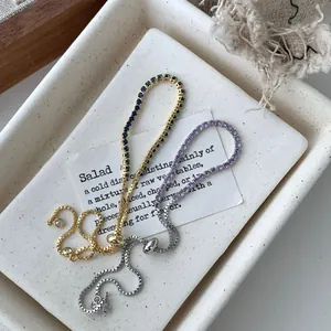S925 Sterling Silber Tennis Armband Für Damen Elegant Zirkonia Reihen Diamanten Verstellbar Bolo Gleiter Kette Schmuck