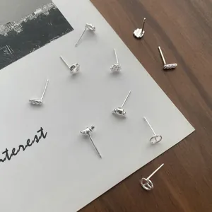 Orecchini a Bottone in Argento Sterling 925 a Tema Panetteria Croissant Baguette Waffle Pretzel Gioielli per Donna Ragazza
