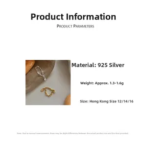 Detailweergave van de S925 zilveren kettingring met materiaal- en gewichtsinformatie