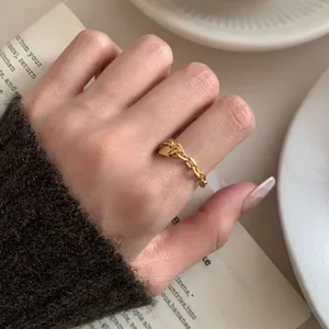 Minimalistische S925 sterling zilveren gouden kettingring met hart voor dames
